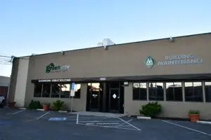 Sunnyvale office with both greenside supply and moreno logo on the front of building