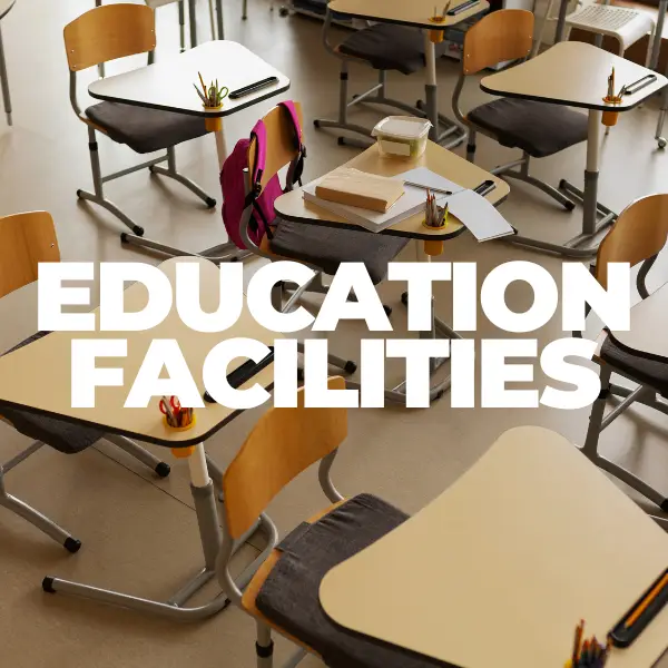 School and university cleaning services for classrooms, hallways, and campus buildings